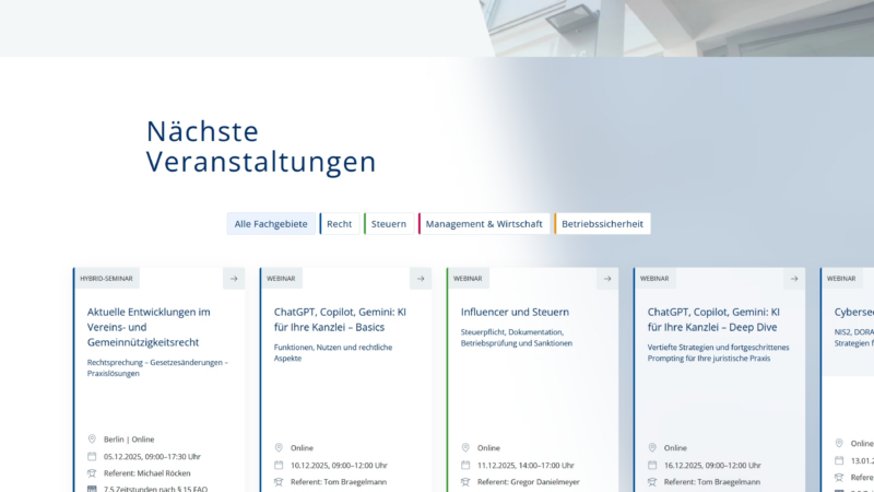 Neuer Webauftritt der ESV-Akademie