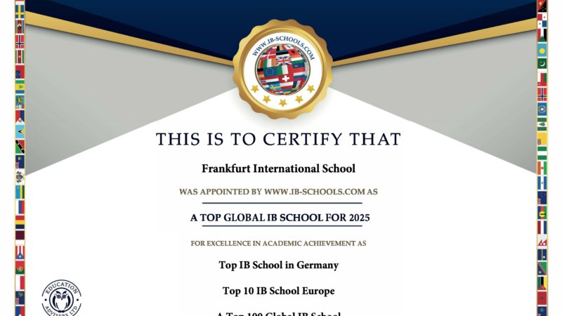 Frankfurt International School ist Top IB Schule 2025