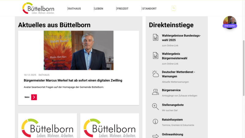 Interaktiver Bürgermeister-Avatar geht online.