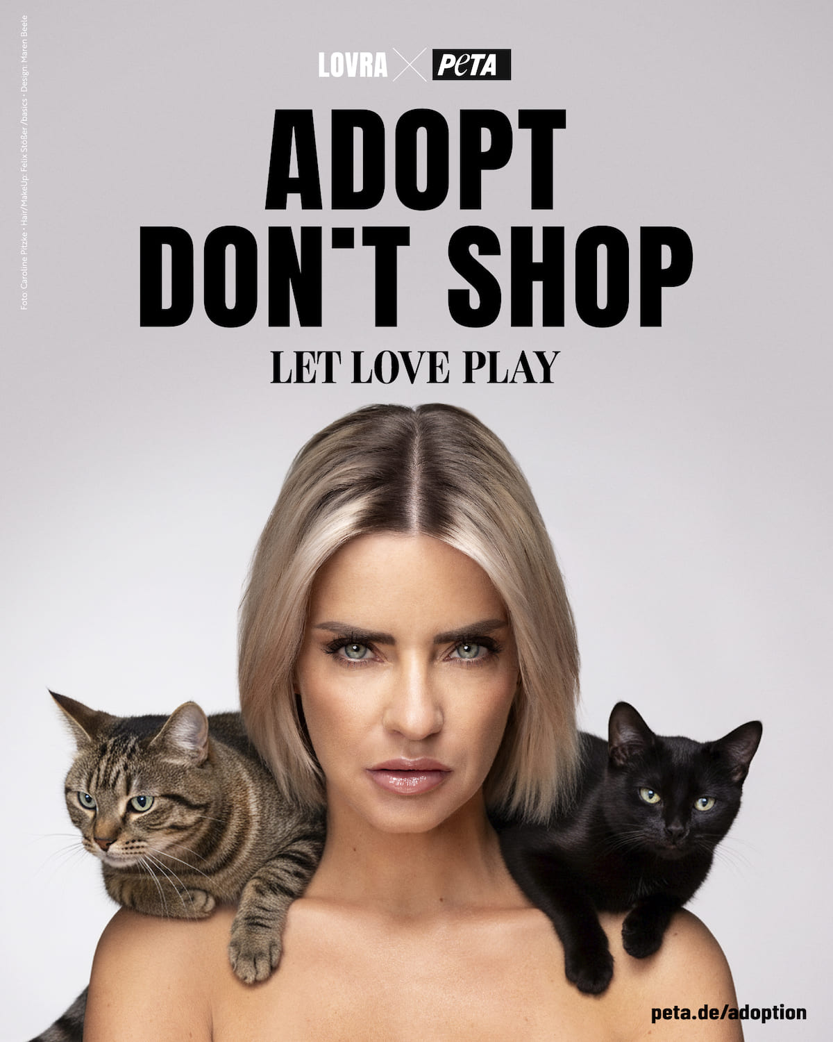 Sexy Hingucker mit ernster Message – Berliner DJane LOVRA zeigt für ihr PETA-Motiv Krallen: „Adoptieren, nicht kaufen!“