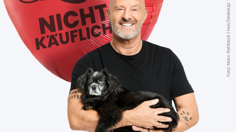 Detlef Steves präsentiert neues PETA-Motiv zum Valentinstag: „Liebe ist nicht käuflich!“