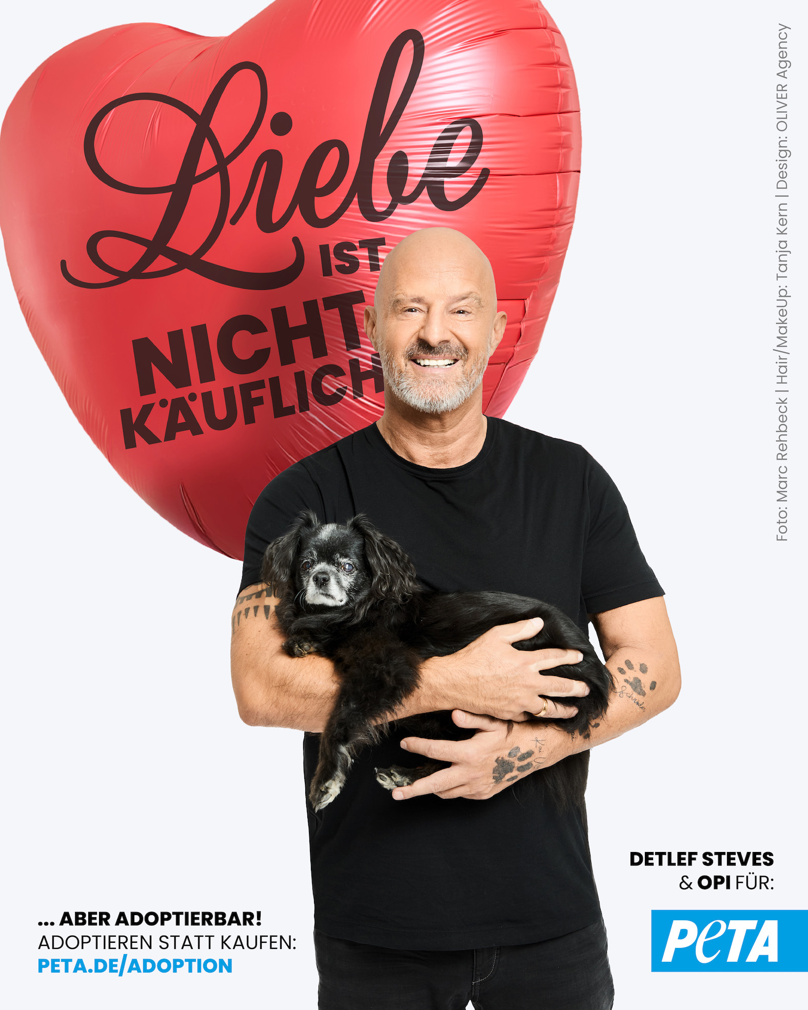 Detlef Steves präsentiert neues PETA-Motiv zum Valentinstag: „Liebe ist nicht käuflich!“