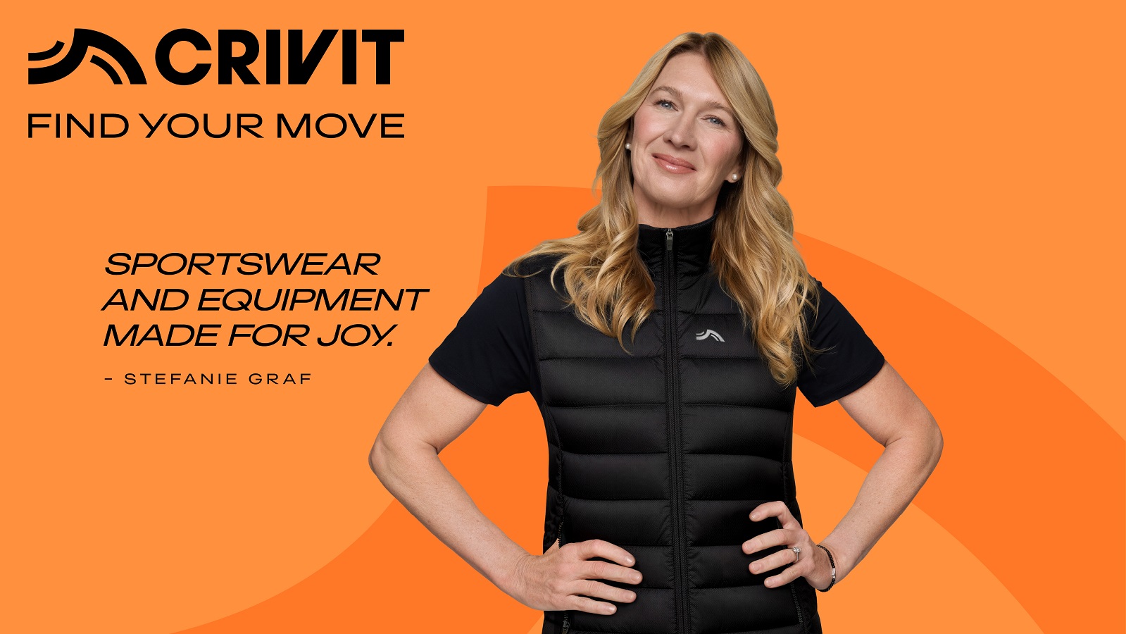 CRIVIT und Stefanie Graf starten internationale Partnerschaft unter dem Motto „FIND YOUR MOVE“