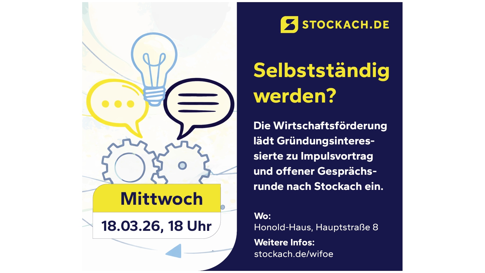 Selbständig werden! Abend für Gründungsinteressierte