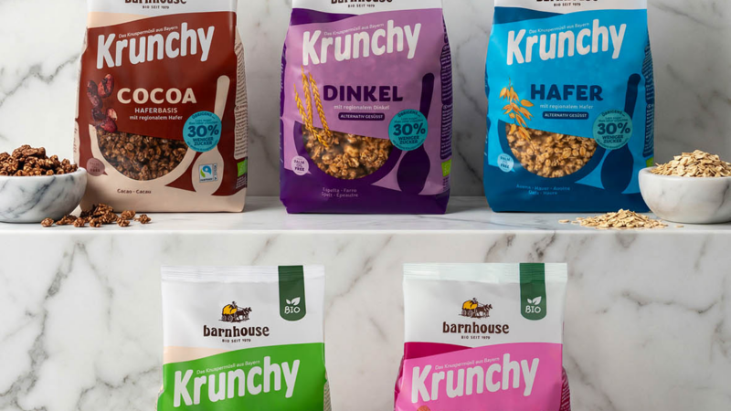 Barnhouse relauncht fünf Krunchys mit 30 % weniger Zucker