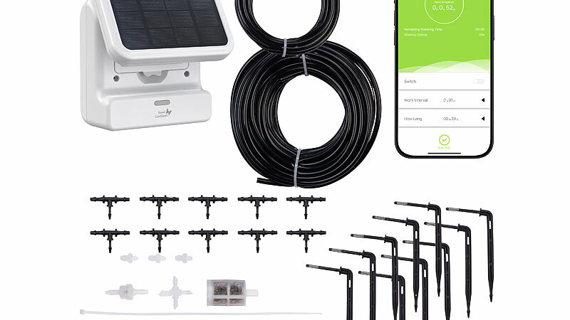 Royal Gardineer Smartes WLAN-Solar-Bewässerungssystem BWC-645