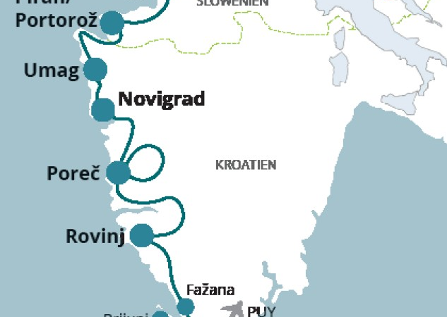 Genussvolle Radreise entlang der Adria: Von Triest bis Pula durch drei Länder