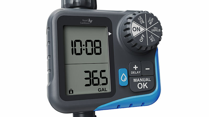 Royal Gardineer Digitaler 2in1-Bewässerungscomputer und -Wasserzähler BWC-640