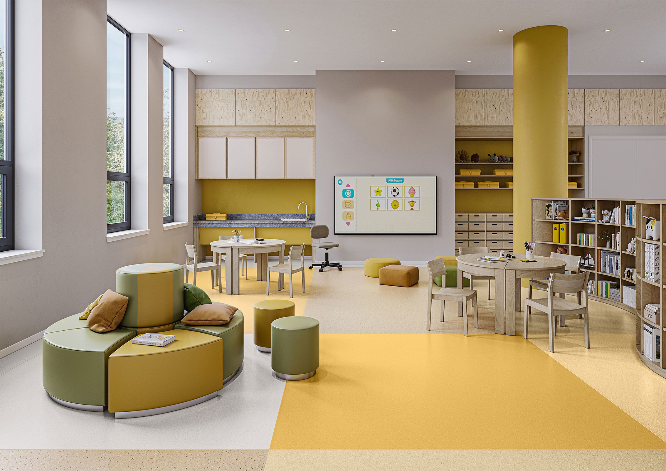 Tarkett präsentiert 4 neue Vinyl- und Teppichfliesen