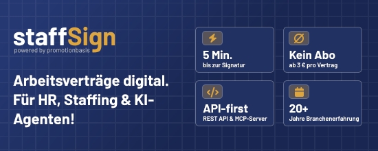 Neue Plattform staffSign vereinfacht Arbeitsverträge für HR und Recruiting – digital, rechtssicher, ohne Papier